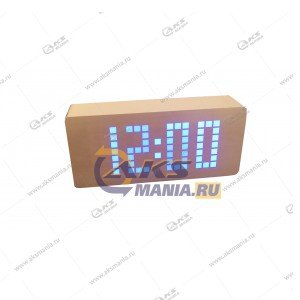 Часы настольные деревянные+дата+температура VST-871/5 бело/синие
