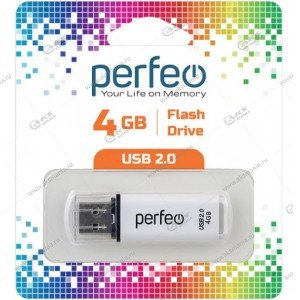 Флешка USB 2.0 4GB Perfeo C13 Белый