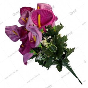 Ветка в букете Калла, 18 веток, цвета ассорти (K18-0052), 50см