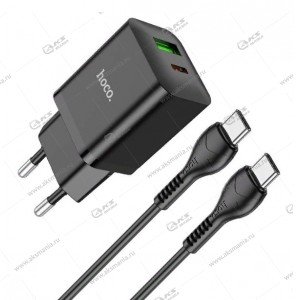 СЗУ Hoco N28 Founder PD20W+QC3.0 charger + кабель Type-C-Type-C черный