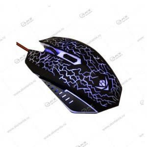 Мышь проводная MOG-15U Nakatomi Gaming mouse - игровая, 6 кнопок+ролик прокрутки, USB, чёрная