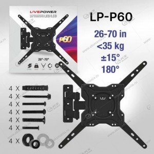 Кронштейн наклонный-поворотный для ТВ Live Power LP-P60 26"-70" до 35кг