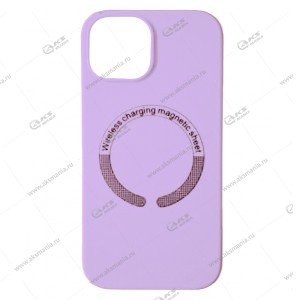 Cиликоновый чехол (Silicone Case) 360 MagSafe для iPhone 15 лавандовый