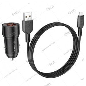 АЗУ Borofone BZ19 Wisdom dual 2 USB 2.4A + кабель Micro USB черный