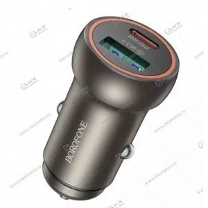 АЗУ Borofone BZ32B 48Вт PD30Вт+QC3.0 серый металл