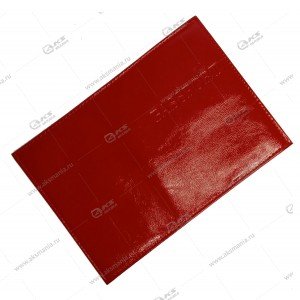 Обложка на паспорт загран. A-063 (лак, нат.кожа) красный