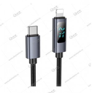 Кабель Hoco X112 PD 27Вт для передачи данных с дисплеем Type-c-Lightning черный
