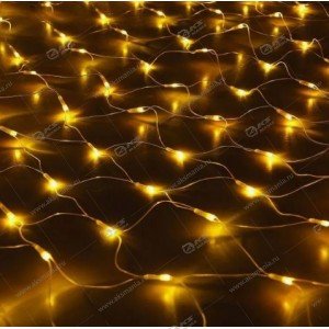 Гирлянда сетка 2х2м силиконовый провод 240LED бело-желтый