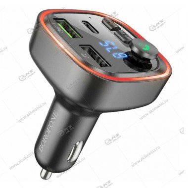 FM Модулятор Borofone BC48 Broad QC3.0 car BT FM transmitter