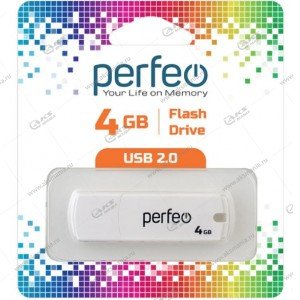 Флешка USB 2.0 4GB Perfeo C05 Белый