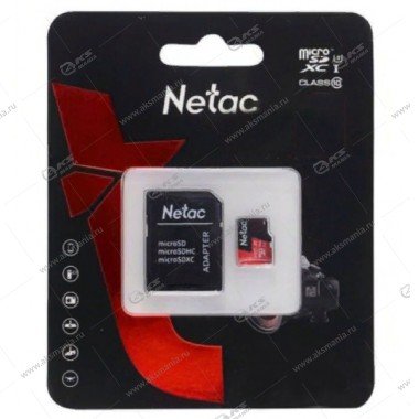 Карта памяти 16GB microSDXC class 10 Netac P500 Extreme Pro A1 V10 (100 Mb/s) с адаптером