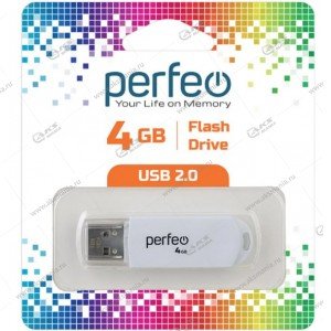 Флешка USB 2.0 4GB Perfeo C03 Белый
