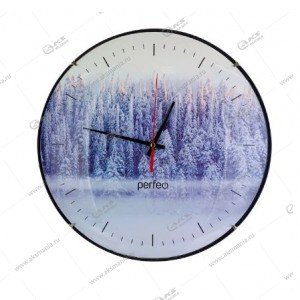 Часы настенные Perfeo PF-WC-006, круглые 30 см, без корпуса/зимний лес