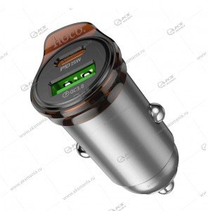 АЗУ Hoco NZ16A 43W PD25W+QC3.0 серый металл