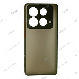 Силикон Infinix Note 40 4G Likgus Maxshield серый матовый с черным кантом