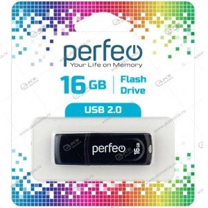 Флешка USB 2.0 16GB Perfeo C09 Черный