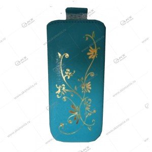 Чехол кожа с язычком (11х5,5см) la fleur эра бирюзовый