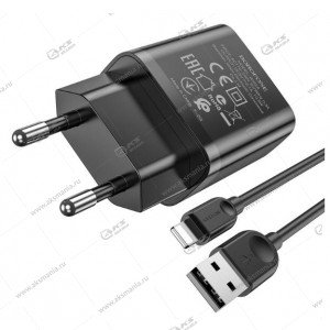 СЗУ Borofone BA52A 1USB 2.1A + кабель Lightning черный