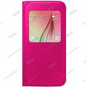 Книга горизонтал Samsung E5 розовый на пластике с окном