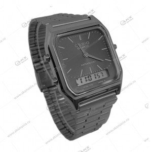 Наручные часы KASIO металлический ремешок 2в1 черный