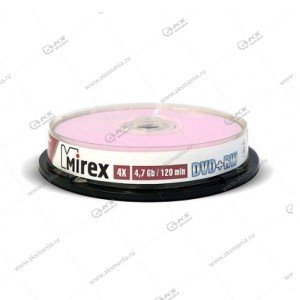 Диск Mirex DVD+RW 4,7GB 4x Cake box