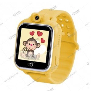 Часы детские Q75 GPS, Будильник, Шагомер. Сенсорный желтый
