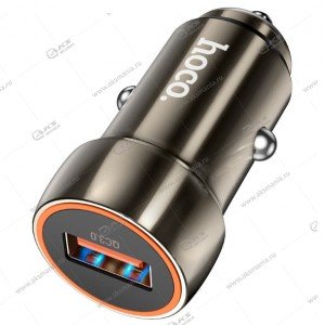 АЗУ Hoco Z46 Blue shield singl port 1USB QC3.0 metal gray