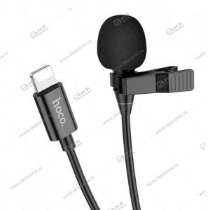 Микрофон петличный Hoco L14 разъем Lightning Lavalier microphone 1.5м, черный