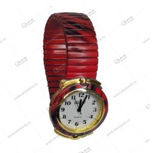 Наручные часы на резинке металлические красный