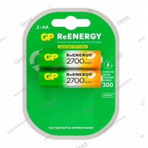 Элемент питания аккумулятор GP ReENERGY R6 (AA) 2700 mAh/2BL