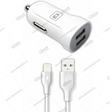 АЗУ Exployd EX-Z-585 2USB 3.4A + кабель Lightning белый