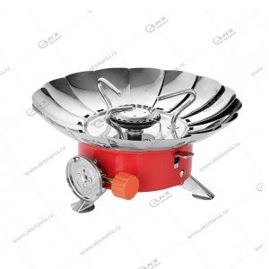 Портативная газовая плита Windproof camping Stove K-205  (Роза) в чехле