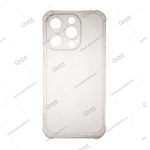 Силикон для iPhone 15 Pro плотный прозрачный с усиленными краями