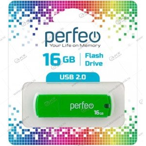 Флешка USB 2.0 16GB Perfeo C05 Зеленый