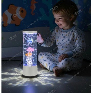 Ночник Аквариум с рыбками Bubble Fish Lamp XY-008 белый