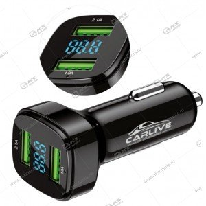 АЗУ Carlive 2USB 5V 3.1A CR30 с инд. вольтметра, черный