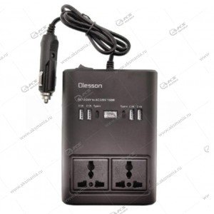 Автомобильный инвертор Olesson 1668 (12V/24V на 220V) (1выход/4USB/2 Type-C/2розетки) 150W