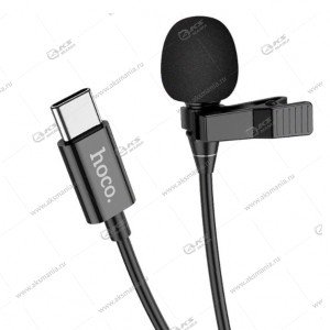 Микрофон петличный Hoco L14 разъем Type-C Lavalier microphone 1.5м, черный
