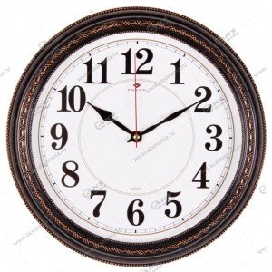 Часы настенные 2950-002 круг d=28,5см, корпус черный с бронзой "Классика" "Рубин"