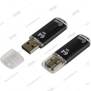 Флешка USB 2.0 64GB SmartBuy V-Cut Black
