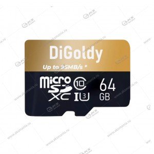 Карта памяти 64GB microSDXC class 10 UHS-1 DIGoldy без адаптера
