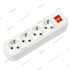 Колодка Smartbuy 4 гнезда 16A/3,5кВт с выключателем и заземлением (SBE-16-4-00-ZS)