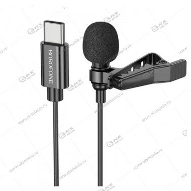 Микрофон петличный Borofon BFK11 Elegant lavalier microphone 3.5mm 2м, черный