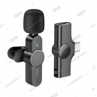 Беспроводной петличный микрофон Borofon BFK12 Trophy lavalier wirelessType-C черный