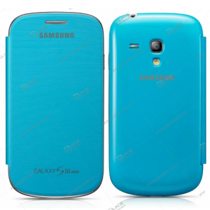 Книга вертикал Samsung S3 mini/i8190 синий на пластике CROCO