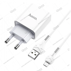 СЗУ Hoco C81A Asombroso 1USB 2.4A + кабель micro белый