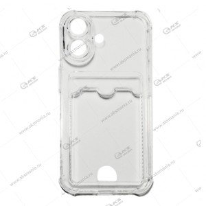 Силикон для iPhone 17 плотный прозрачный с картхолдером