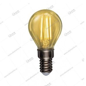 Лампа светодиодная Rexant филаментная Шарик GL45 9.5 Вт, E14 950 лм 2400К золотистая колба