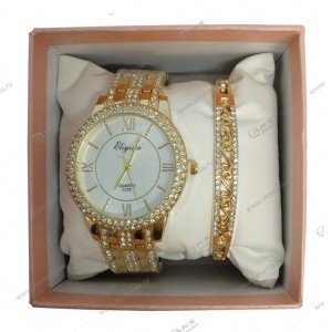 Подарочный набор "Часы стрелочные женские+браслет" ассорти