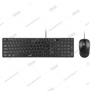 Комплект проводной Клавиатура + Мышь GENIUS SlimStar C126, USB 12 мул. кл., черная